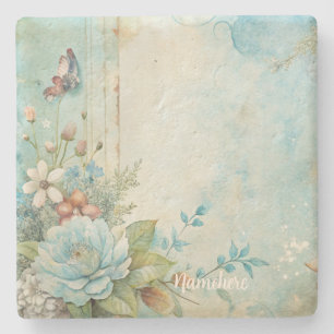 Dessous-de-verre En Pierre Créez Votre Propre Pivoine Bleue Romantique Shabby