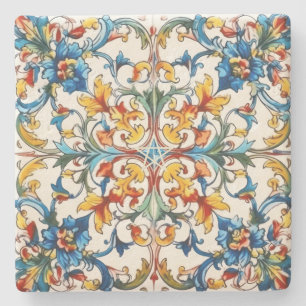 Dessous-de-verre En Pierre Créez Votre Propre Talavera Arc-en-ciel Peint Faux