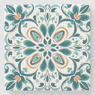 Dessous-de-verre En Pierre Créez votre propre Talavera fausse bleue dorée ver