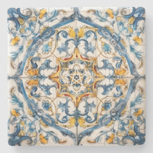 Dessous-de-verre En Pierre Créez Votre Propre Talavera Peinte en Rouge Bleu J
