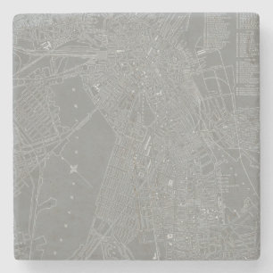 Dessous-de-verre En Pierre Croquis de la carte de Boston City