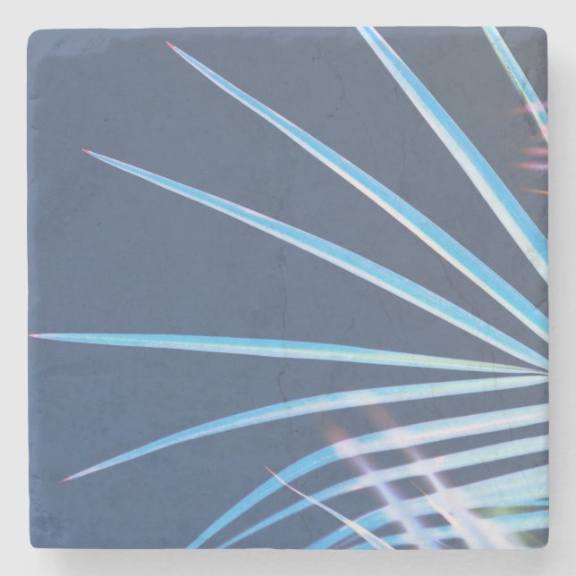 Dessous-de-verre En Pierre Croquis minimalisme Feuille Palm Tree (Devant)