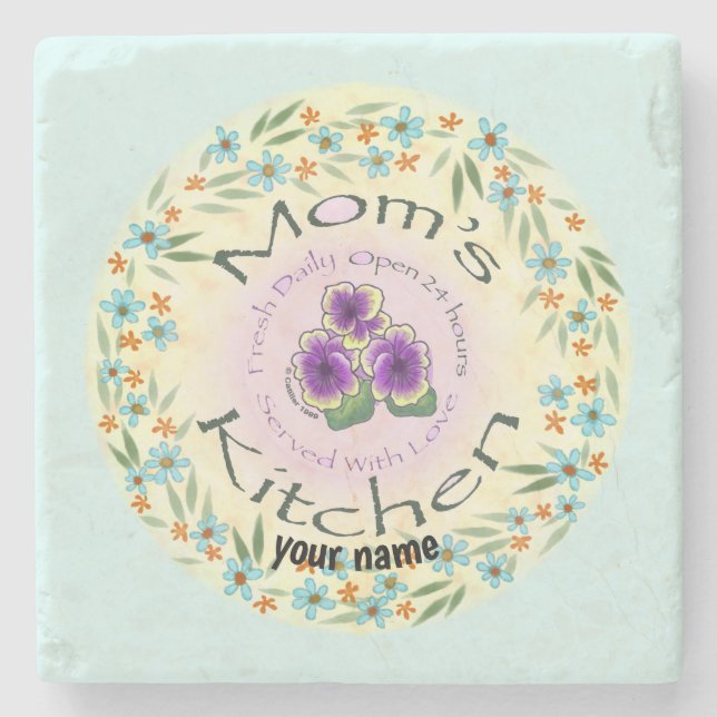 Dessous-de-verre En Pierre Cuisine Moms personnalisée (Devant)