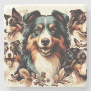 Dessous-de-verre En Pierre Cute Australian Shepherd Peinture