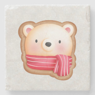 Dessous-de-verre En Pierre Cute Bear Face