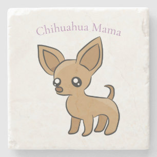 Dessous-de-verre En Pierre Cute Chihuahua Mama Art Thunder_Cove