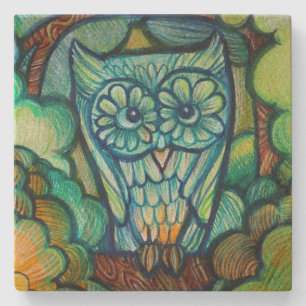 Dessous-de-verre En Pierre Cute Owl