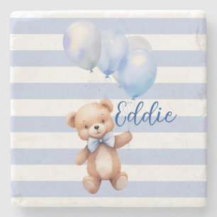Dessous-de-verre En Pierre Cute petite ours en bleu