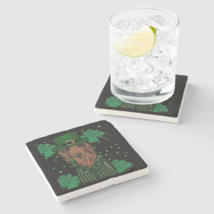 DESSOUS-DE-VERRE EN PIERRE DACHSHUND