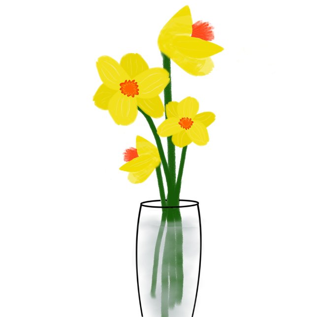 Dessous-de-verre En Pierre Daffodiques de printemps dans le Vase (Créateur téléchargé)