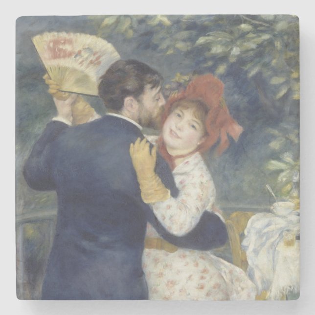 Dessous-de-verre En Pierre Danse de Pays - Renoir Impressionniste peinture (Devant)