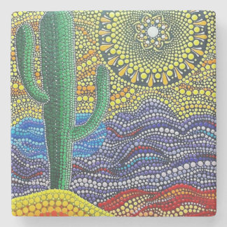 Dessous-de-verre En Pierre Danser Saguaro - Paysage du désert