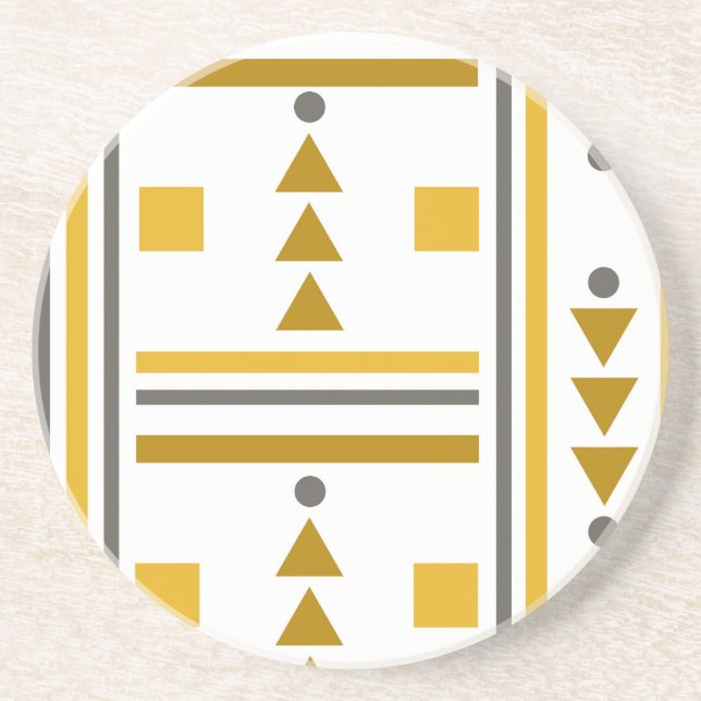 Dessous de verre en pierre de style géométrique mo (Devant)