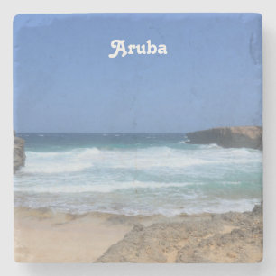 Dessous-de-verre En Pierre De superbes vagues s'écrasent à Aruba
