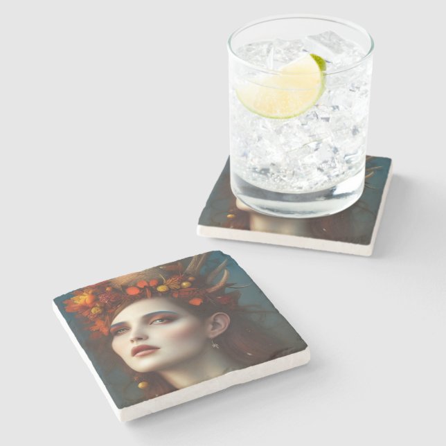 Dessous-de-verre En Pierre Déesse de l'Imaginaire de la récolte (Côté)