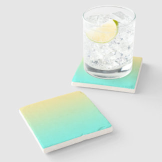 Dessous-de-verre En Pierre Dégradé simple pastel jaune turquoise