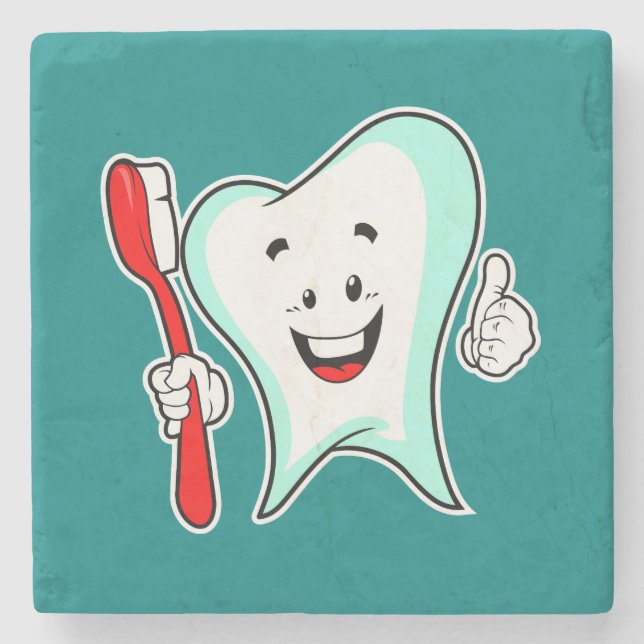 Dessous-de-verre En Pierre Dental Care Happy Tooth (Devant)