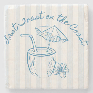 Dessous-de-verre En Pierre Dernier Toast sur la Côte Design pour Enterrement 