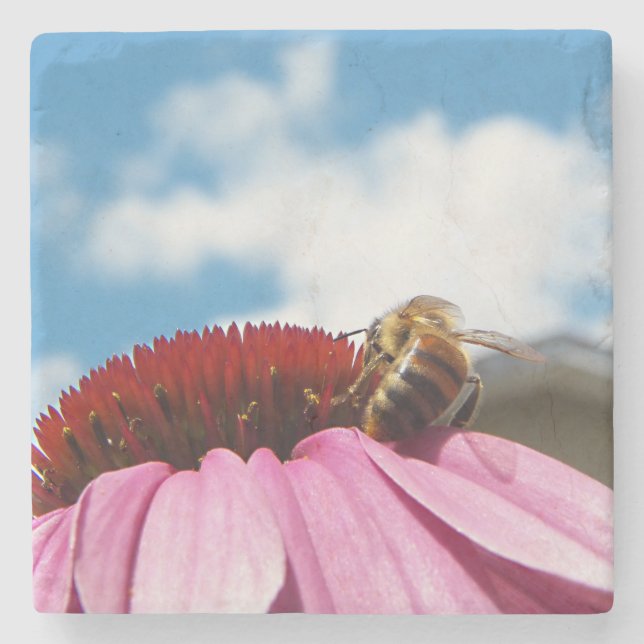 Dessous-de-verre En Pierre Derrière l'abeille (Devant)