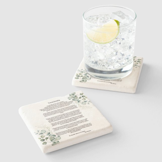 Dessous-de-verre En Pierre Desiderata par Max Ehrmann (Côté)