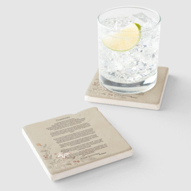 Dessous-de-verre En Pierre Desiderata par Max Ehrmann (Côté)