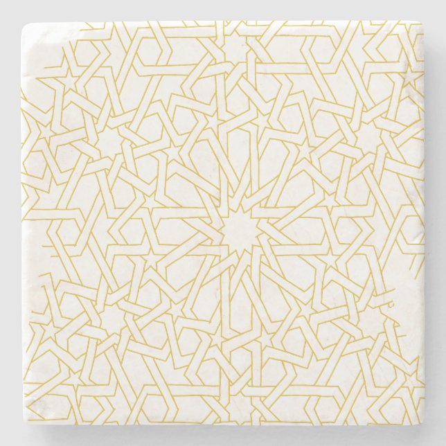 Dessous-de-verre En Pierre Design d'art marocain en or (Devant)