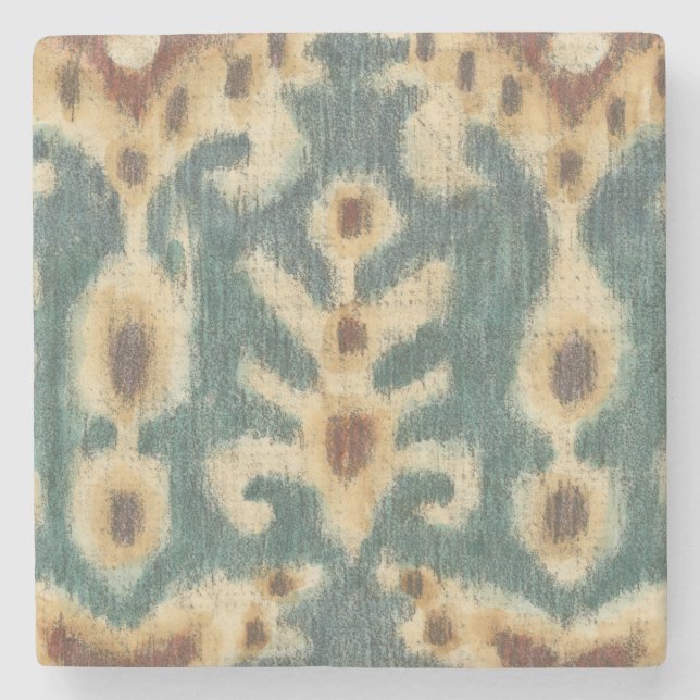 Dessous-de-verre En Pierre Design décoratif de tissu Ikat par Chariklia Zarri (Devant)