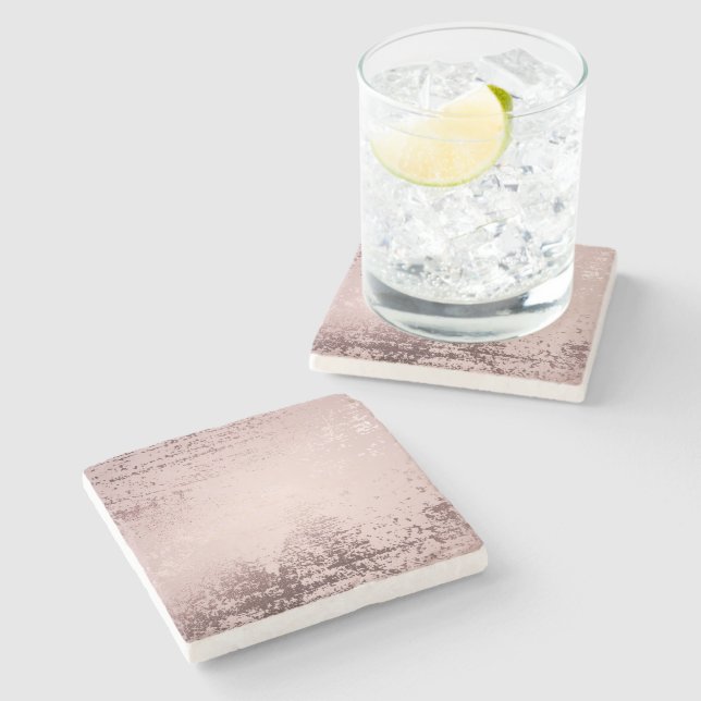 Dessous-de-verre En Pierre Design or rose de luxe (Côté)