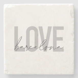 Dessous-de-verre En Pierre Design simple, urbain, moderne, cool Love Barcelon