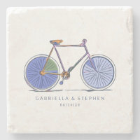 Dessin personnalisé avec ligne de bicyclette mauve