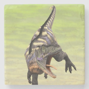 Dessous-de-verre En Pierre Dessin préhistorique drôle d'Aucasaurus rugissant