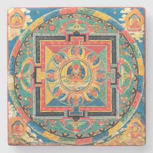 Dessous-de-verre En Pierre Dessous de verre bouddhistes tibétains de mandala