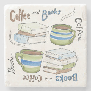 Dessous-de-verre En Pierre dessous de verre Café Et Livres