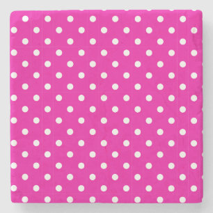 Dessous-de-verre En Pierre Dessous de verre Carré Pois Hot Pink