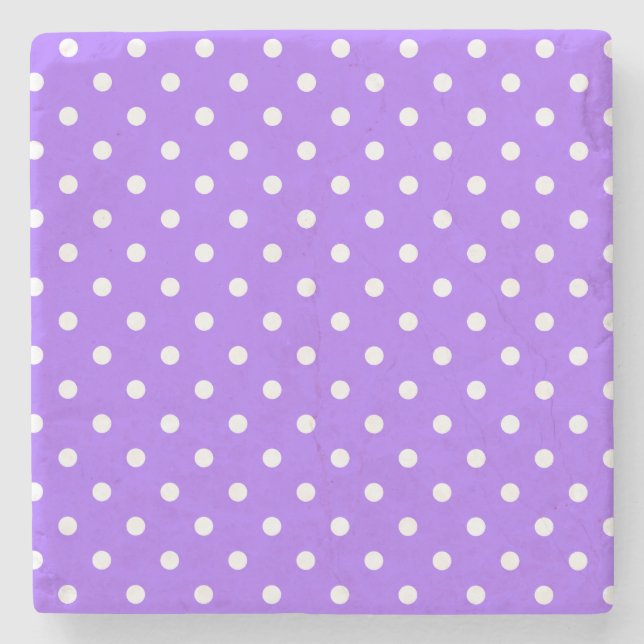 Dessous-de-verre En Pierre Dessous de verre Carré Pois Lavender (Devant)