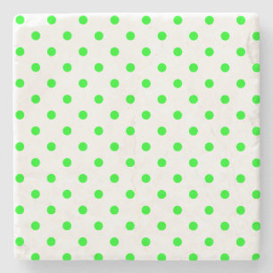 Dessous-de-verre En Pierre Dessous de verre Carré Pois vert et blanc