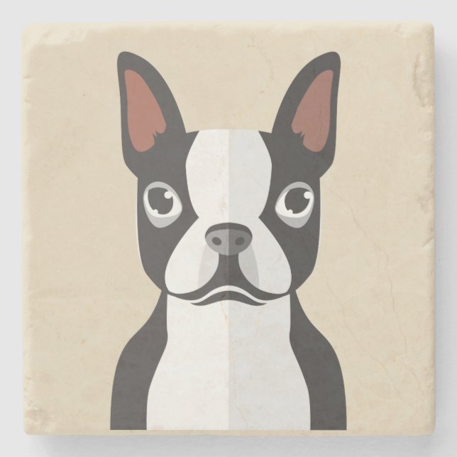 Dessous-de-verre En Pierre Dessous de verre de Boston Terrier (Devant)