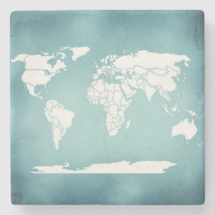 Dessous-de-verre En Pierre Dessous de verre de carte du monde