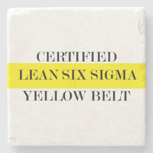 Dessous-de-verre En Pierre Dessous de verre de ceinture jaune Lean Six Sigma
