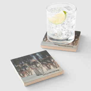 Dessous-de-verre En Pierre Dessous de verre de grès de Wolf Yellowstone