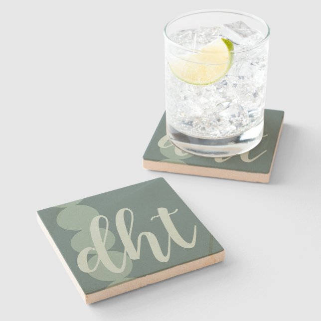 Dessous-de-verre En Pierre Dessous de verre de grès Monogramme surdimensionné (Côté)