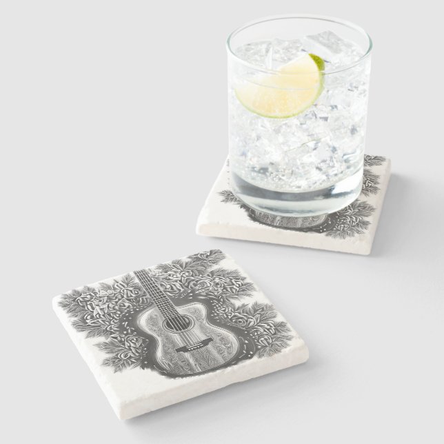 Dessous-de-verre En Pierre Dessous de verre de l'harmonie guitare (Côté)