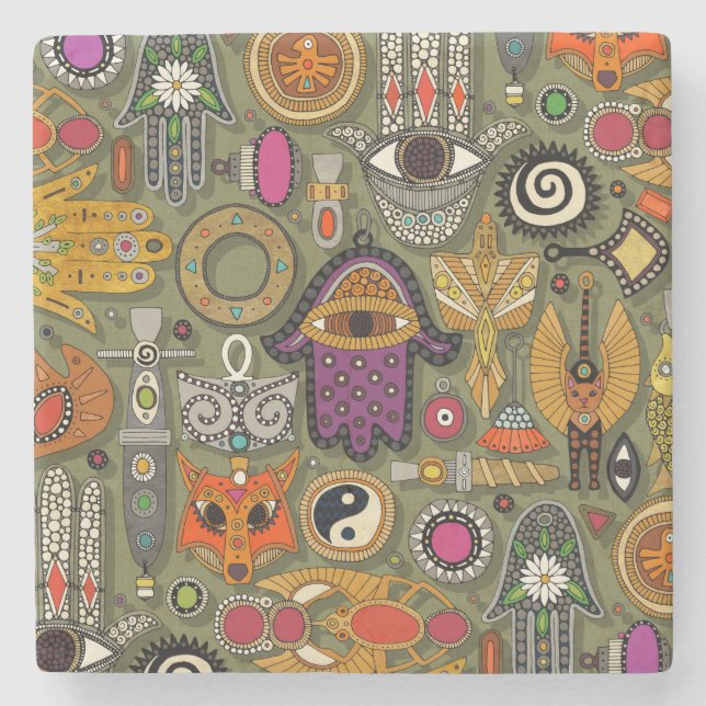 Dessous-de-verre En Pierre DESSOUS DE VERRE de mousse TALISMANS (Devant)