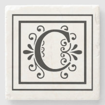 Dessous de verre de pierre de monogramme de la