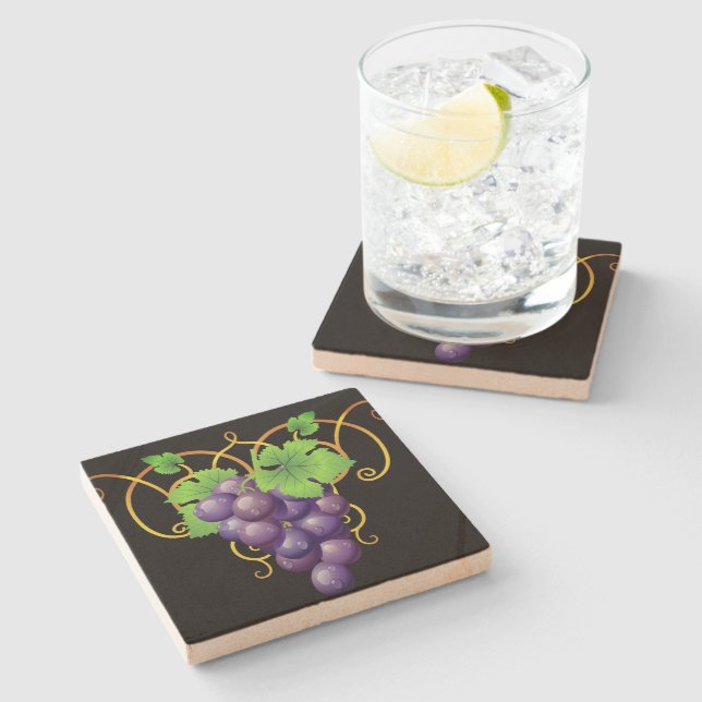 Dessous-de-verre En Pierre Dessous de verre de pierre de raisins (Côté)