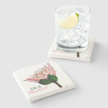 Dessous de verre de pierre de roi Protea