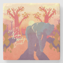 Dessous de verre de pierre du couloir faunique de 