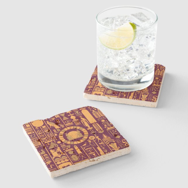 Dessous-de-verre En Pierre Dessous de verre de pierre égyptien Hiéroglyphes (Côté)