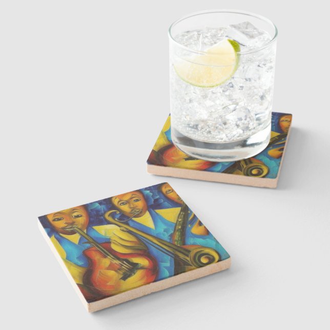 Dessous-de-verre En Pierre dessous de verre de pierre "So Jazzy" (Côté)
