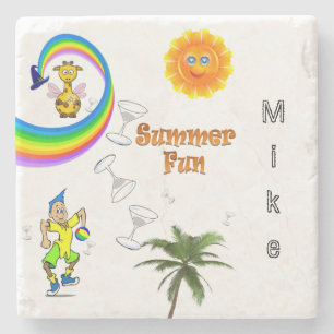 Dessous-de-verre En Pierre Dessous de verre de plage en pierre de marbre